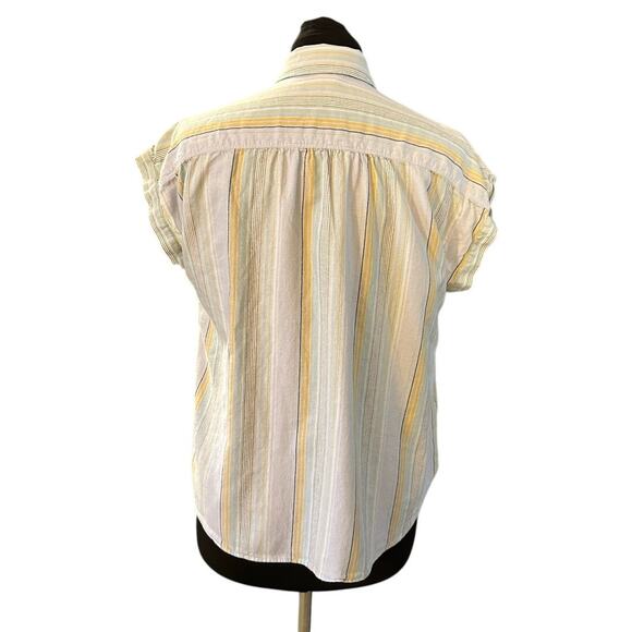 Eddie Bauer Light Blue Striped Soft Cotton Casual Button Down Size M - Picture 4 of 9